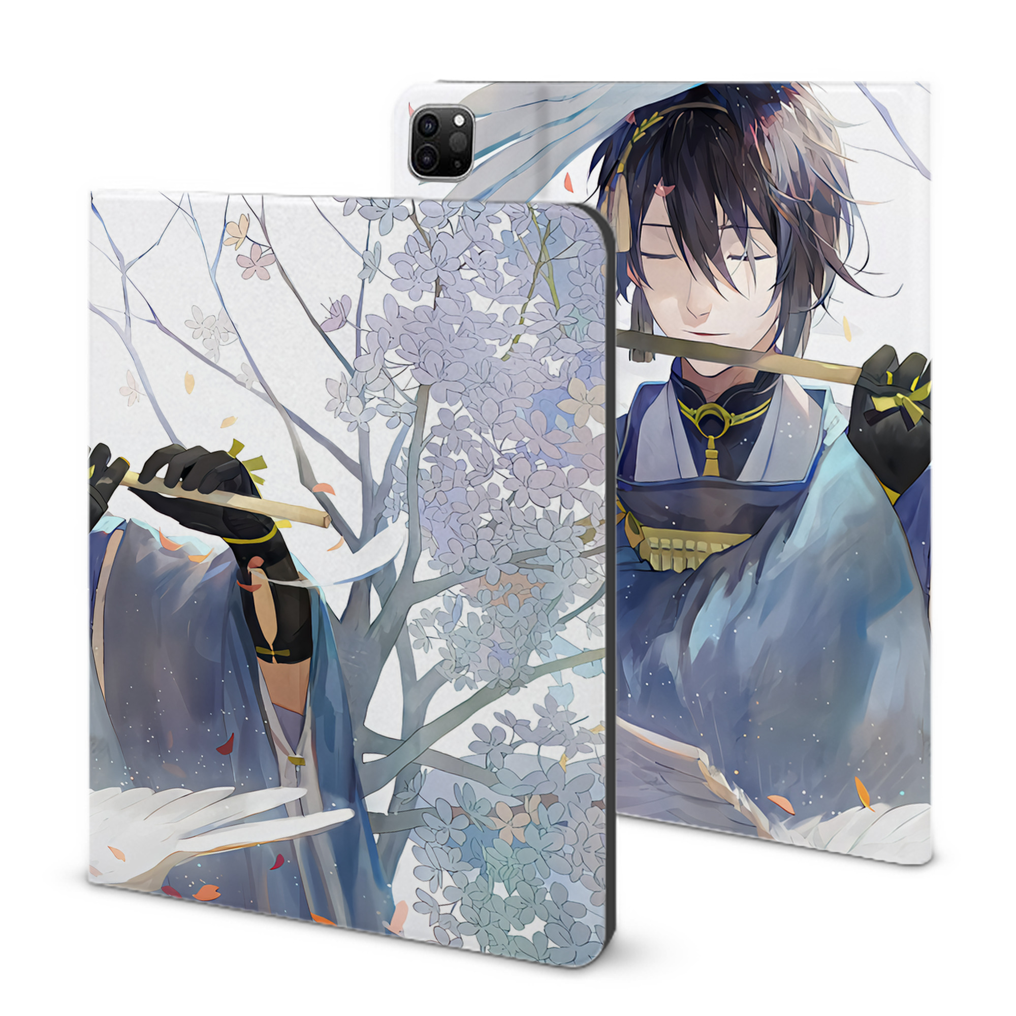 （画像用） 刀剣乱舞 Touken Ranbu IPad ケース ブック型 PUレザー TPU 耐衝撃 軽量 薄型 ペン収納なし 全面保護 IPad 各モデル対応